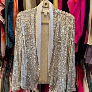 A.L.C. Shimmering Silver Sequin Blazer
